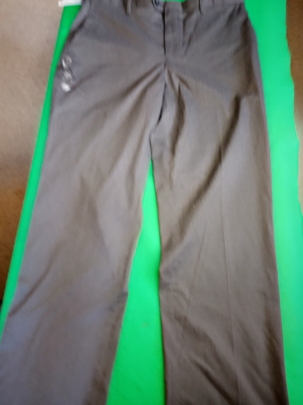 Croft & Barrow Flat Front Gray Classic Fit Straight-Leg Pants 36x34